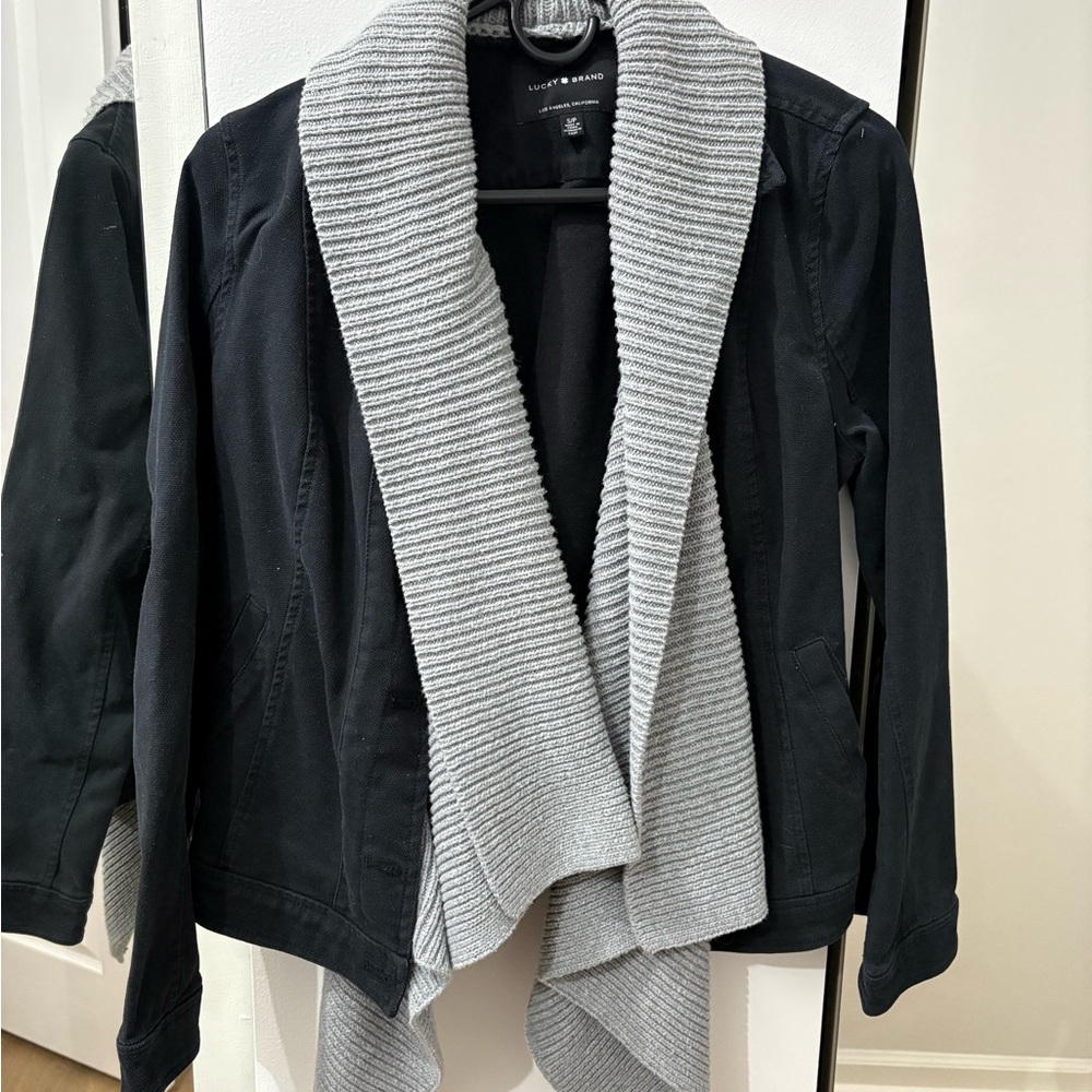 Lucky Brand Black Jacket with Gray Collar